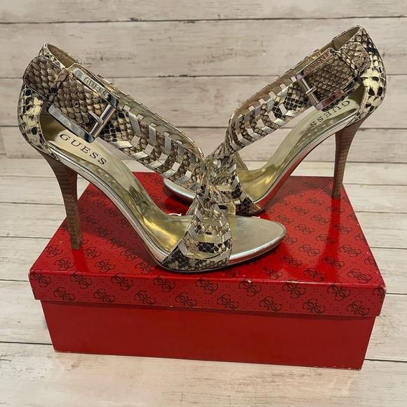 Guess New Snake & Metallic Sandals - Picture 4 of 10